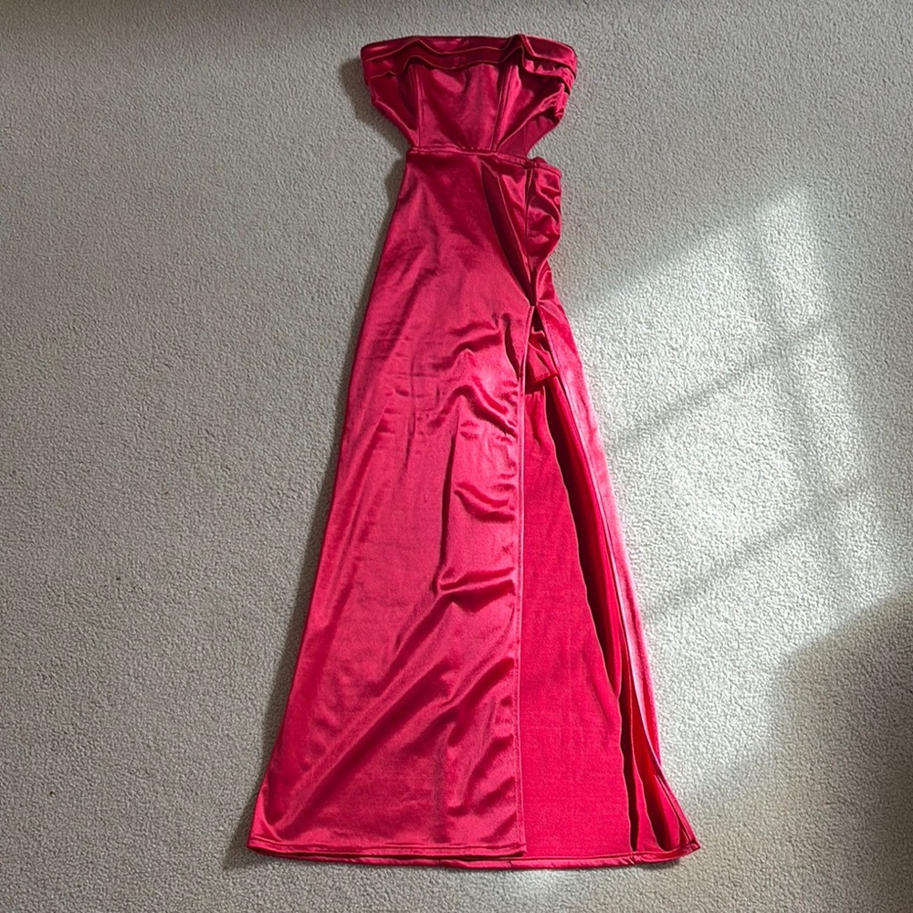 Lucy in the Sky Satin Cutout Maxi Dress